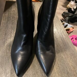 Marc Fisher Black Heeled Boots 6 new leather